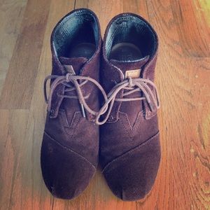 TOMS Suede Wedge Bootie